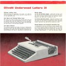 Olivetti Lettera 31  Typewriter Instruction Manual - User Manual - Complete User Guide