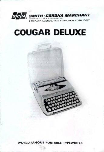 Smith Corona Marchant Cougar Deluxe Typewriter Instruction Manual - User Manual - Complete User Guid