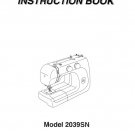 Janome 2039SN Sewing Machine Instruction Manual - User Manual - Complete User Guide