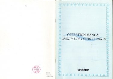 Brother Pacesetter PS1000 Sewing Machine Instruction Manual - User Manual - Complete User Guide