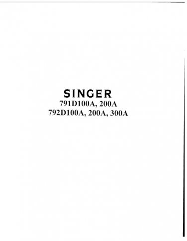 Singer-791D100A-791D200A-792D100A-792D200A-792D300A-Service-Manual- Repair Manual - English