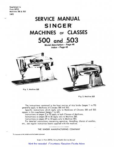 Singer-Class-500-and-503-Service-Manual Repair Manual - English