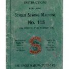 Singer 115 Sewing Machine Instruction Manual - User Manual - Complete User Guide - English
