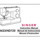 Singer 4423 - HD725 Sewing Machine Instruction Manual - User Manual - Complete User Guide - English 