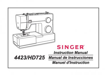 Singer 4423 - HD725 Sewing Machine Instruction Manual - User Manual - Complete User Guide - English 