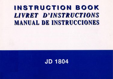 Janome JD 1804 Sewing Machine Instruction Manual - User Manual - Complete User Guide