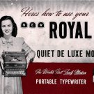 Royal Quiet DE Luxe  Typewriter Instruction Manual - User Manual - Complete User Guide
