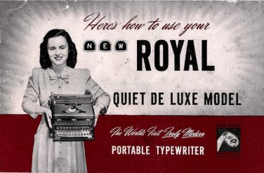 Royal Quiet DE Luxe  Typewriter Instruction Manual - User Manual - Complete User Guide
