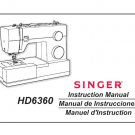 Singer HD6360 Sewing Machine Instruction Manual - User Manual - Complete User Guide - English - Fren
