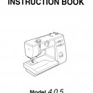 Janome 405 Sewing Machine Instruction Manual - User Manual - Complete User Guide