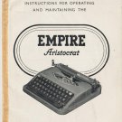 Empire Aristocrat Typewriter Instruction Manual - User Manual - Complete User Guide