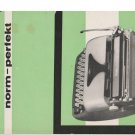 Triumph Norm and Perfekt Typewriter Instruction Manual - User Manual - Complete User Guide