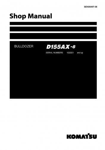Komatsu D155AX-8 Bulldozer Shop Manual - Workshop Manual - Service Manual - English