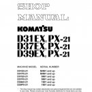 Komatsu D31EX-21 - D31PX-21 - D37EX-21 - D37PX-21 - D39EX-21 - D39PX-21 Bulldozer Shop Manual - Work