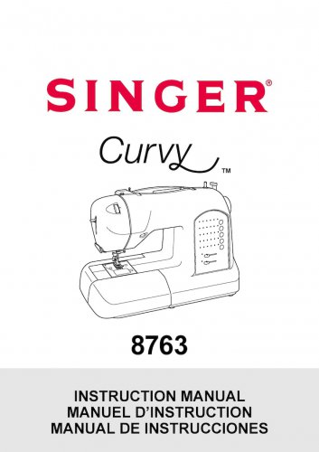 Singer 8763 Curvy Sewing Machine Instruction Manual - User Manual - Complete User Guide - English - 