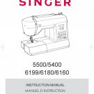 Singer 5500 - 5400 - 6199 - 6180 - 6160 Sewing Machine Instruction Manual - User Manual - User Guide