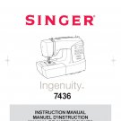 Singer 7436 Ingenuity Sewing Machine Instruction Manual - User Manual - Complete User Guide - Englis