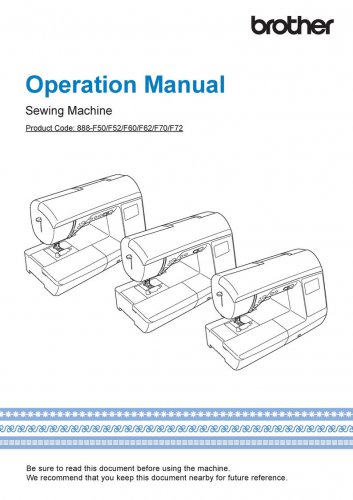 Brother NQ900PRW Sewing Machine Instruction Manual - User Manual - Complete User Guide