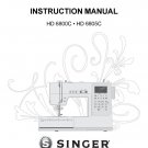 Singer HD 6800C - HD 6805 C Sewing Machine Instruction Manual - User Manual - Complete User Guide - 
