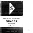 Singer 291U Sewing Machine Instruction Manual - User Manual - Complete User Guide - English