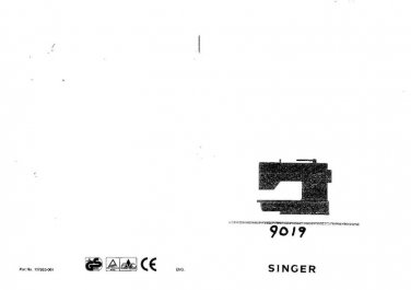 Singer 9019 Sewing Machine Instruction Manual - User Manual - Complete User Guide - English