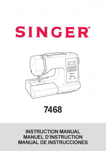 Singer 7468 Sewing Machine Instruction Manual - User Manual - Complete User Guide - English - French