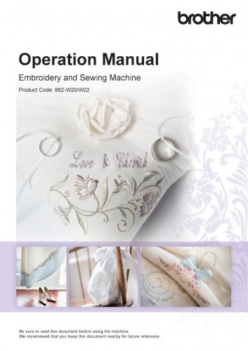 Brother XV8500D Sewing Machine Instruction Manual - User Manual - Complete User Guide
