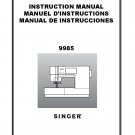 Singer 9985 Sewing Machine Instruction Manual - User Manual - Complete User Guide - English - French