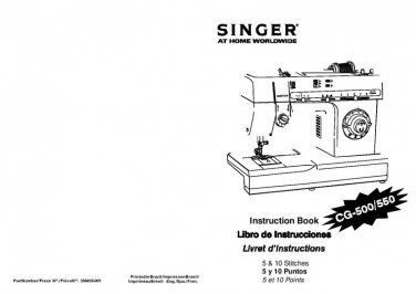 Singer CG-500 - CG-550 Sewing Machine Instruction Manual - User Manual - Complete User Guide - Engli