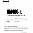 Komatsu HM400-1L Articulated Dump Truck Shop Manual - Workshop Manual - Service Manual - English