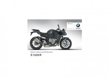 BMW S 1000 R Usa Model 2016 Riders Manual - Owners Manual - English
