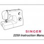 Singer 2259 Sewing Machine Instruction Manual - User Manual - Complete User Guide - English
