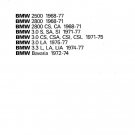 BMW 2500 - 2800 - 3.0 - 3.3 - BAVARIA 1968-1974  Service Manual - Workshop Manual - English