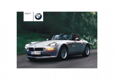 BMW Z8 E52 1999-2006 Owners Manual - English