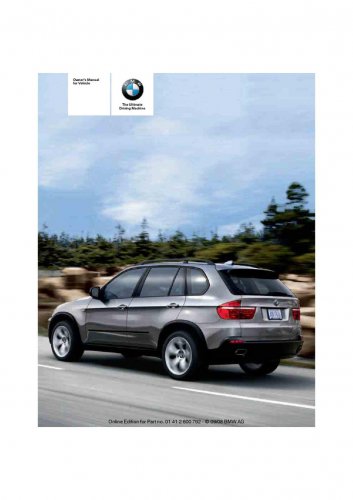BMW X5 E70 - X6 E71 2007-2013 Owners Manual - English