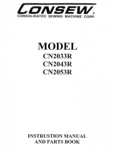 CONSEW CN2033R-CN2043R-CN2053R Sewing Machine Instruction Manual - User Manual - Complete User Guide