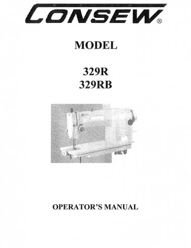 CONSEW 329R-329RB Sewing Machine Instruction Manual - User Manual - Complete User Guide - English
