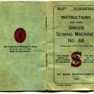 Singer No. 66 - 66K Sewing Machine Instruction Manual - User Manual - Complete User Guide - English