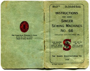 Singer No. 66 - 66K Sewing Machine Instruction Manual - User Manual - Complete User Guide - English
