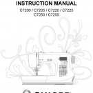 Singer C7200 - C7205 - C7220 - C7225 - C7250 - C7255 Sewing Machine Instruction Manual - User Manual