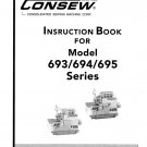 CONSEW 693-694-695 Sewing Machine Instruction Manual - User Manual - Complete User Guide - English