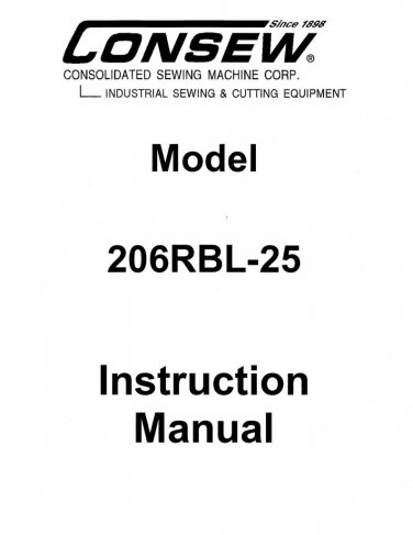 CONSEW 206RBL-25 Sewing Machine Instruction Manual - User Manual - Complete User Guide - English