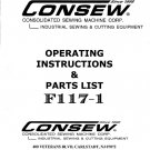 CONSEW F117-1 Sewing Machine Instruction Manual - User Manual - Complete User Guide - English