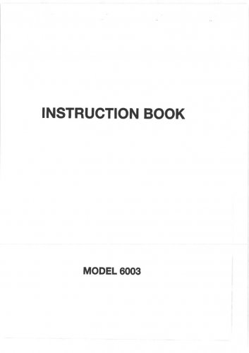 Elna 6003 Sewing Machine Instruction Manual - User Manual - Complete User Guide