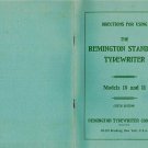 Remington 10-11 Typewriter Instruction Manual - User Manual - Complete User Guide