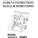 Janome 204D MyLock Sewing Machine Instruction Manual - User Manual - Complete User Guide