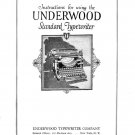 Underwood standard 3-4-5 Typewriter Instruction Manual - User Manual - Complete User Guide