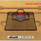Olivetti Lexikon 82 Typewriter Instruction Manual - User Manual - Complete User Guide