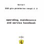 Ferrari 250 Gt Gte Pininfarina 2+2 Coupe Owners Manual - Instructions - English