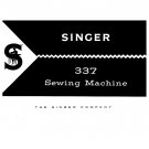 Singer 337 Sewing Machine Instruction Manual - User Manual - Complete User Guide - English